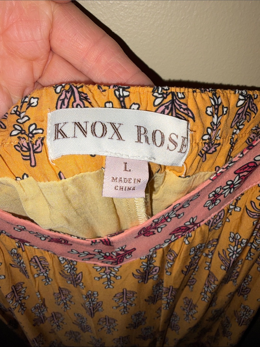 Knox Rose | Bohemian Pink and Mustard Tiered Maxi Dress - Picture 3 of 3